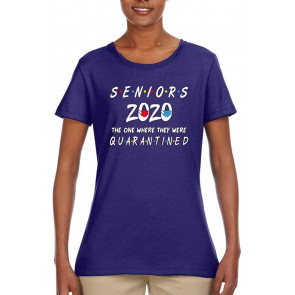 Seniors 2020 The One Where They Were Quarantined Social Distancing Graduation Gift T-Shirt