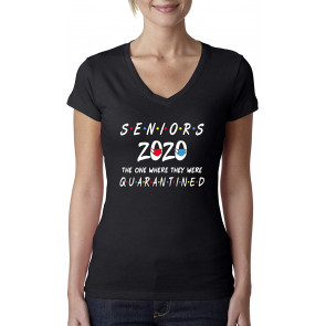Seniors 2020 The One Where They Were Quarantined Social Distancing Graduation Gift T-Shirt