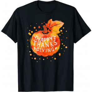 Shades Of Autumn Orange Pumpkin Happy Thanksgiving T-Shirt