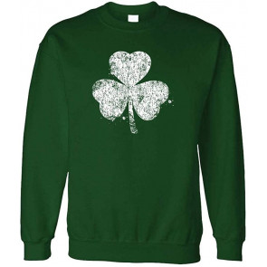 Shamrock Distressed - Irish Ireland St Paddys Day - Fleece Sweat T-Shirt