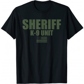 Sheriff K-9 Unit Police Flag Uniform T-Shirt