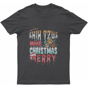 Shih Tzu Christmas Lovely Dog Shih Tzus Make Christmas Merry Dog T T-Shirt
