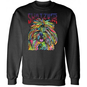 Shih TZU LUV - Dean Russo Dog Modern Art - Fleece Sweat T-Shirt