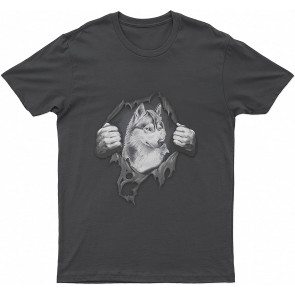 Siberian Husky Lovely Dog Ripped Dog T T-Shirt