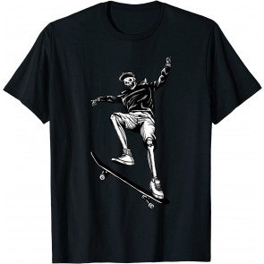 Skater Skeleton Skate-board Retro Vintage Halloween Gifts T-Shirt