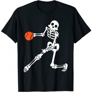 Skeleton Basketball Lazy DIY Halloween Costume T-Shirt