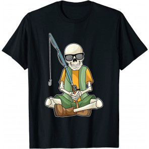 Skeleton Fishing Fishing Rod Sunglasses T-Shirt