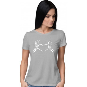 Skeleton Hand Heart Sign T-Shirt