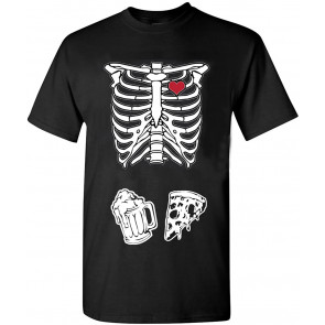 Skeleton Pizza & Beer T-Shirt