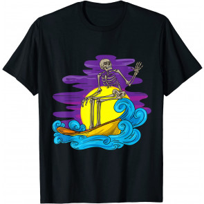 Skeleton Surfing Halloween Gifts Hawaii Hawaiian Men Surfer T-Shirt