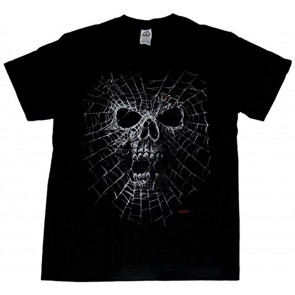 Skull Black Widow Spider Web T-Shirt