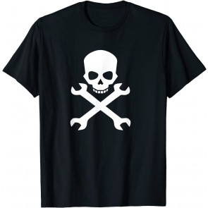 Skull With Crossed Wrenches For Mechanics And Gear Heads T-Shirt
