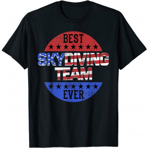 Skydiving Team Independence Day Patriotic Skydiver USA Flag T-Shirt
