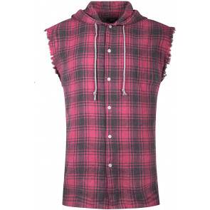 Sleeveless Fannel  T-Shirt