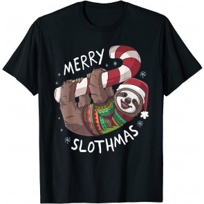 Sloth Merry Slothmas Christmas Stocking Stuffer Gift T-Shirt