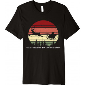 Snacks And Beer And Christmas Cheer Santa T-Shirt
