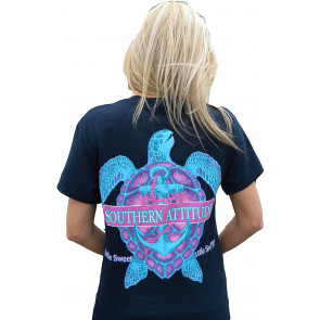 Snappy Sea Turtle Navy Blue T-Shirt