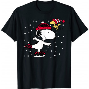 Snoopy And Woodstock Skate Holiday T-Shirt