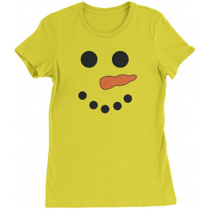 Snowman Smiling Face With Carrot Womens T-Shirt