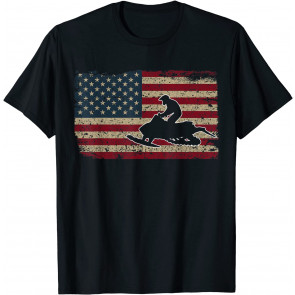 Snowmobile USA Flag Snow Sled Patriotic Snowmobiling Gift T-Shirt
