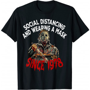 Social Distancing & Wearing A Horror Halloween Mask T-Shirt