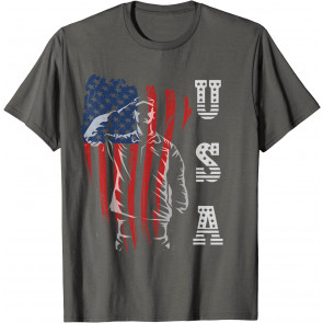 Soldier Salute American Flag Patriotic USA T-Shirt