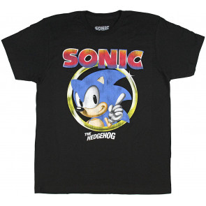 Sonic The Hedgehog Pointing Finger Sega Video Game Men's T-Shirt