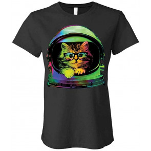 Space Kitten - Ladies Cotton T-Shirt