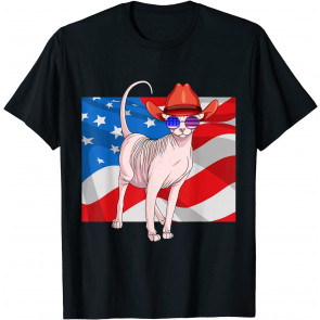 Sphynx Cat 4th Of July Patriotic American Flag T-Shirt