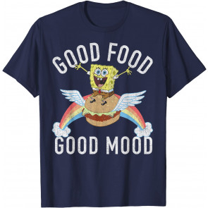 Spongebob Squarepants Good Food Good Mood Text Poster T-Shirt