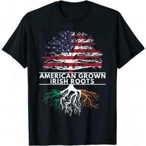 St Patricks Day Irish American Flag Grown Roots USA Gift T-Shirt