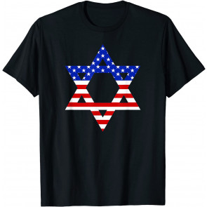 Star Of David American Flag Proud Jewish Israel Men Women T-Shirt