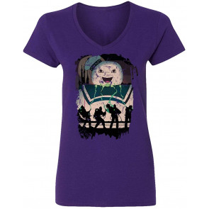 Stay Puft Ghostbusters Marshmallow Womens Vneck T-Shirt