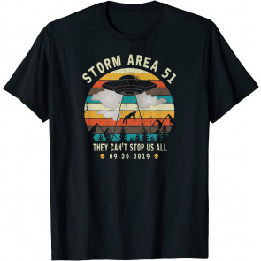 Storm Area 51-They Can't Stop Us All-Vintage Alien Abduction T-Shirt