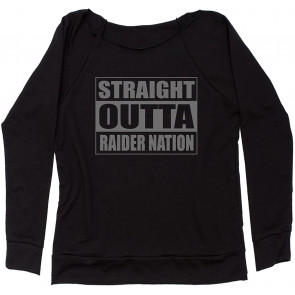 Straight Outta Raider Nation Off Shoulder Sweat T-Shirt