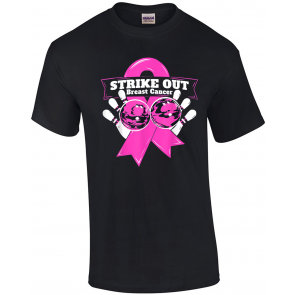 Strike Out Breast Cancer Awareness Bowling Fighters T-Shirt