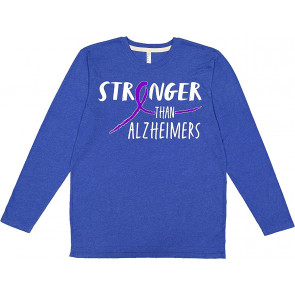 Stronger Than Alzheimer's Purple Ribbon Design T-Shirt