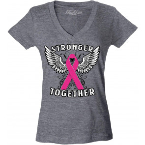 Stronger Together Breast Cancer Ribbon Awareness  T-Shirt