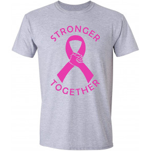 Stronger Together Pink Ribbon Support Breast Cancer Awareness Men's T-Shirt