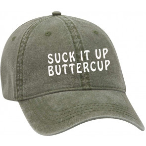 Suck It Up Buttercup Washed Pigment 6 Panel Twill Baseball Cap Azalea/Black T-Shirt