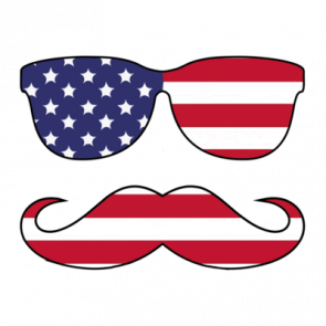 Sunglasses And Mustache Flag   Patriotic Tshirt