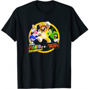 Super Mario 3D World Bowser's Fury Group Shot Cat Suit Jump T-Shirt