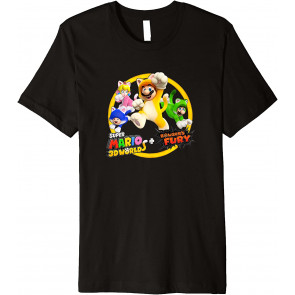 Super Mario 3D World Bowser's Fury Group Shot Cat Suit Jump T-Shirt