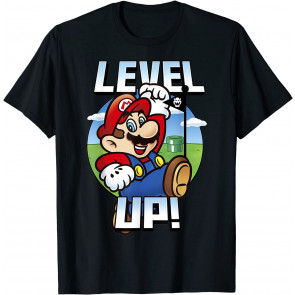 Super Mario Level Up Bowser Flag Portrait T-Shirt