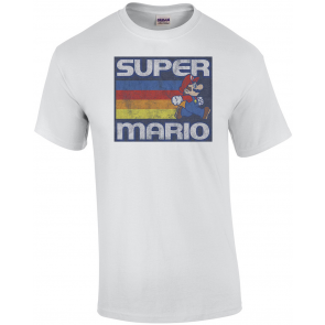 Super Mario Running Retro Stripe T-Shirt