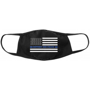 Support Our Police Back The Blue American Flag Cloth Cotton Face Cover Mask-M/L T-Shirt