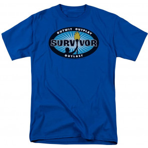 Survivor CBS TV Television Show Blue Burst T-Shirt