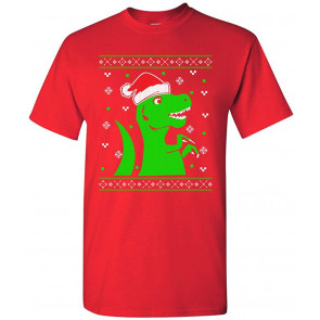 T-Rex Jurassic Christmas Dinosaur Ugly Xmas T-Shirt