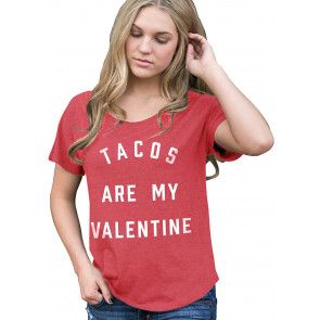 Tacos Are My Valentine Flowy Tri-Blend Dolman T-Shirt