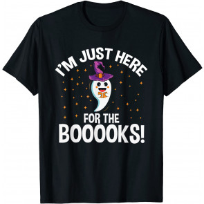 Teacher Halloween Bookworm Just Here For The Boooks Ghost T-Shirt